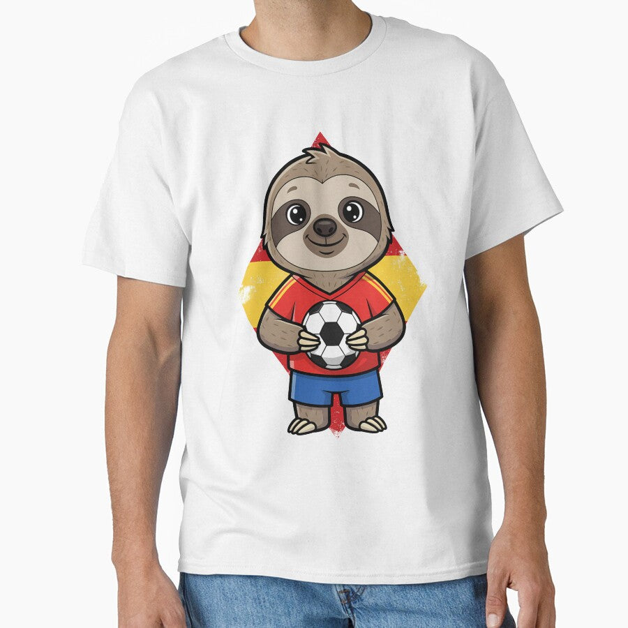 Spain Soccer Sloth Football Fan Animal by k3rstman1 - Adult & Kids T-Shirts, Sweatshirts & Hoodies apparel design preview 1