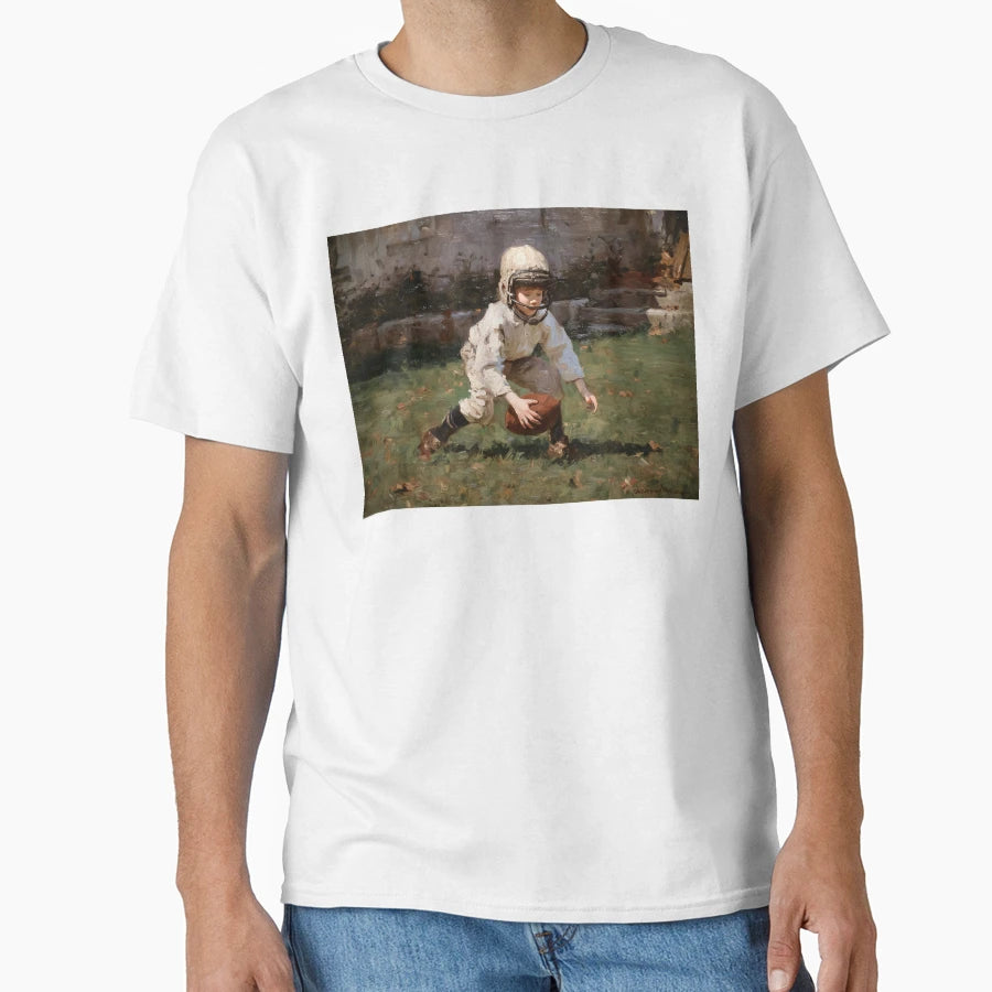 Young Football Player Gear T-Shirt - Custom Art Print for Adults - T-Shirt, Sweatshirt, Hoodie