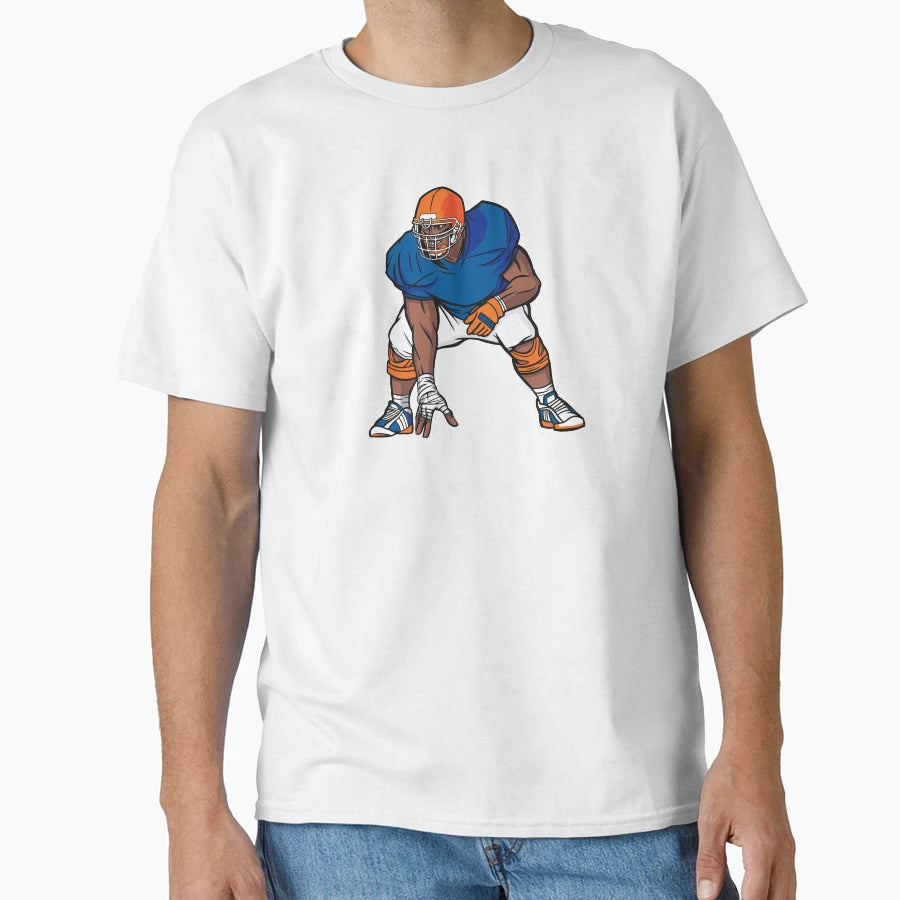 Blue Orange Football Player T-Shirt - Graphic Print for Adults - T-Shirt, Sweatshirt, Hoodie