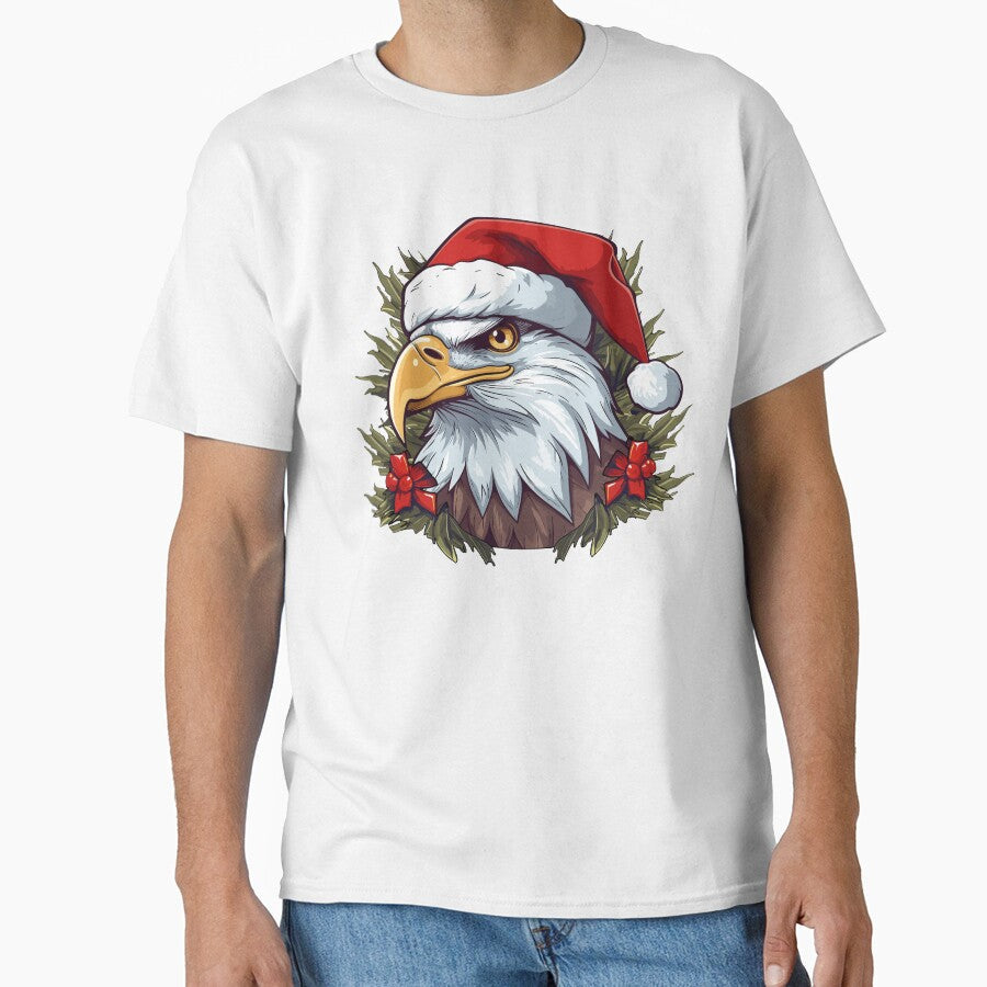 Adorable Christmas Eagle donning a Santa Claus hat by - Adult & Kids T-Shirts, Sweatshirts & Hoodies apparel design preview 1