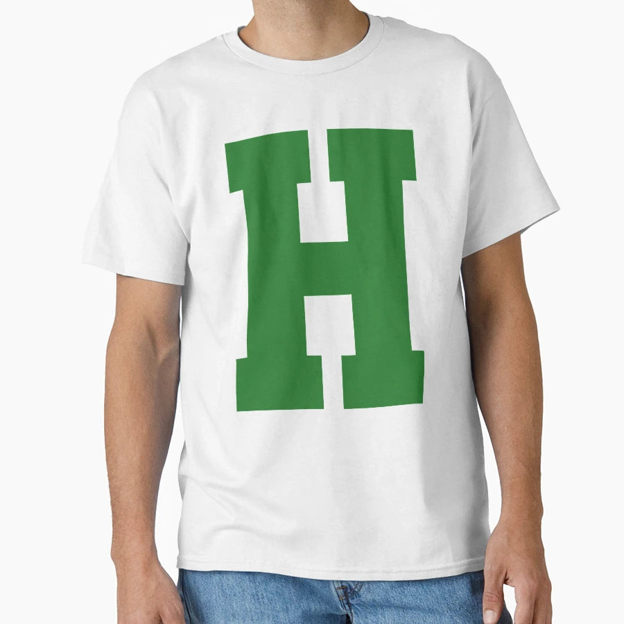 Alphabet Green H Sports Letter H T-Shirt - Graphic Print Unisex - T-Shirt, Sweatshirt, Hoodie