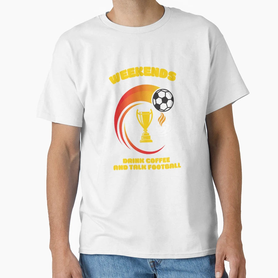 Happy Weekends Coffee Football T-Shirt - Unique Graphic for Adults - T-Shirt, Sweatshirt, Hoodie