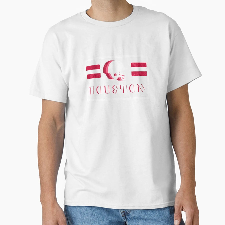 70S Old School Houston Football T-Shirt - Minimalist Print for Adults - T-Shirt, Sweatshirt, Hoodie