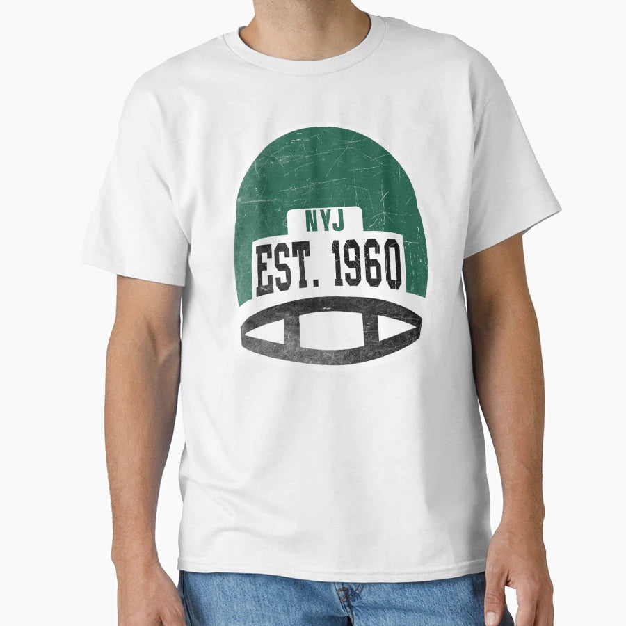 New York Throwback Football Helmet T-Shirt - Graphic Print Unisex - T-Shirt, Sweatshirt, Hoodie