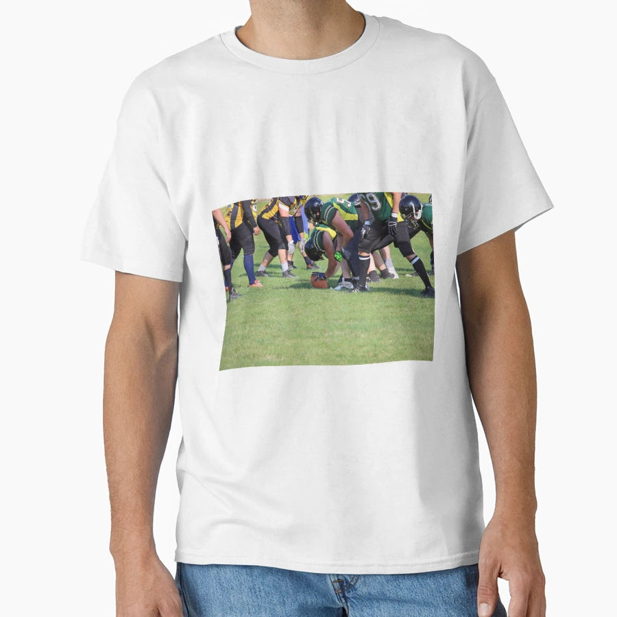American Football Players Scrimmage T-Shirt - Unique Graphic Men Women - T-Shirt, Sweatshirt, Hoodie