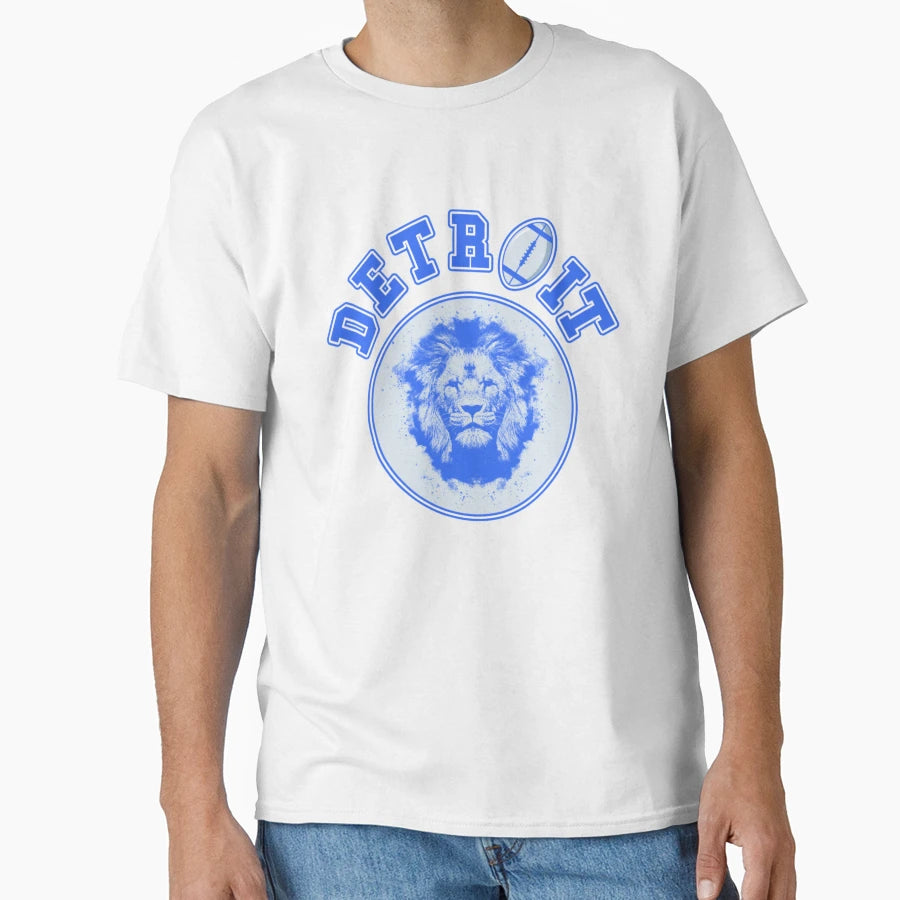 Detroit Football Michigan Lion Fan T-Shirt - Custom Art Print Unisex - T-Shirt, Sweatshirt, Hoodie