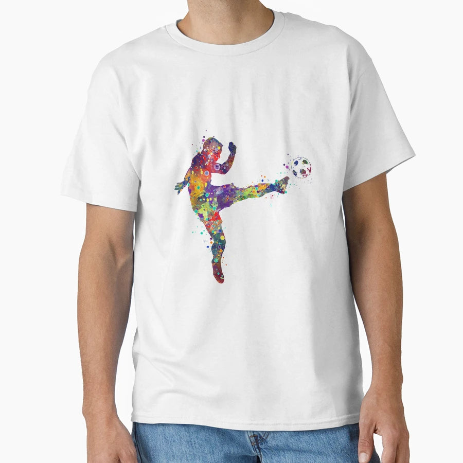 Soccer Watercolor Splatters And T-Shirt - Minimalist Print for Adults - T-Shirt, Sweatshirt, Hoodie