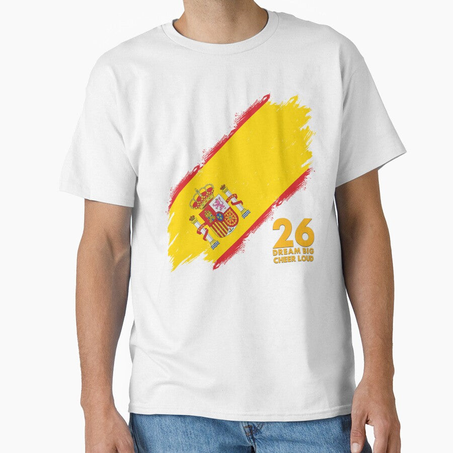 Spain Football 2026 Dream Big Cheer Loud by - Adult & Kids T-Shirts, Sweatshirts & Hoodies apparel design preview 1