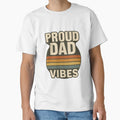 Proud Dad Vibes Sunset Distressed T-Shirt - Novelty Apparel for Adults - T-Shirt, Sweatshirt, Hoodie