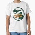 Michigan Map Its Football Season Fan T-Shirt - Trendy Graphic for Adults - T-Shirt, Sweatshirt, Hoodie