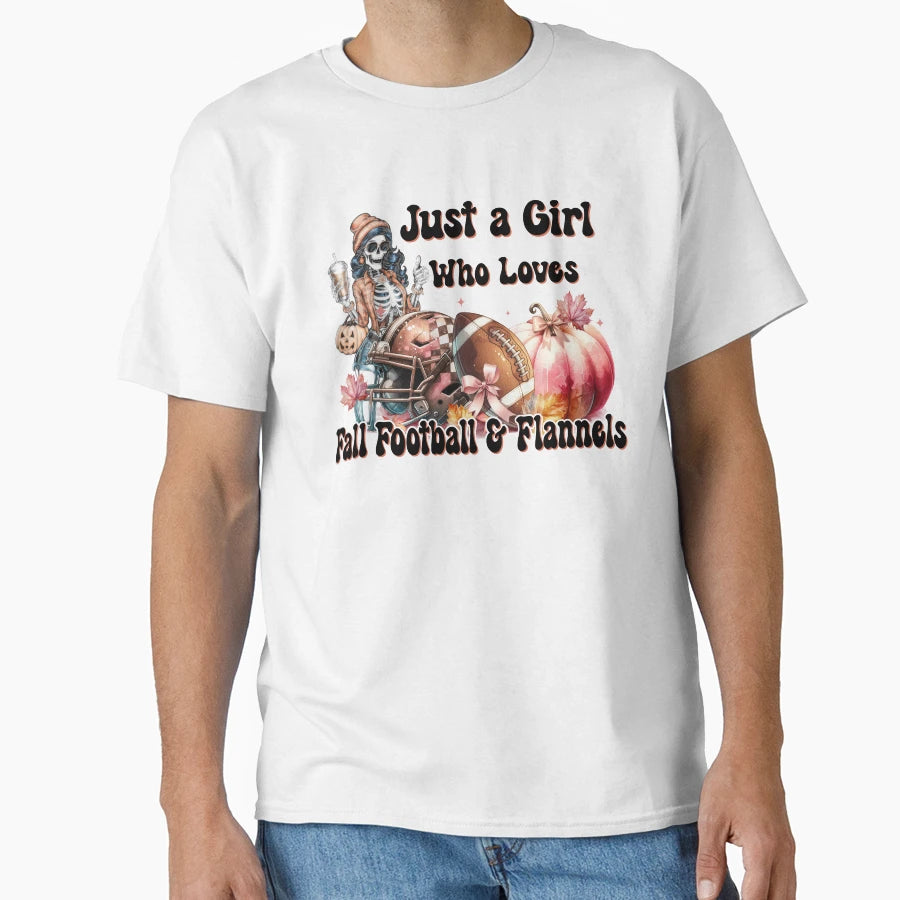 Fall Football Flannels Autumn Loves Fall T-Shirt - Unique Graphic Unisex - T-Shirt, Sweatshirt, Hoodie