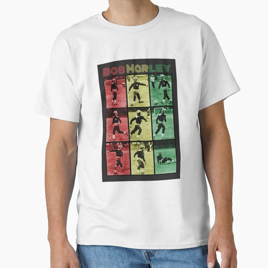 Bob Marley Soccer T-Shirt - Graphic Print Unisex - T-Shirt, Sweatshirt, Hoodie