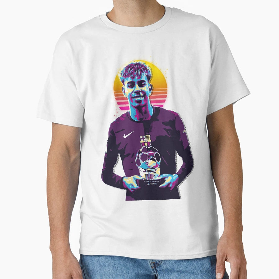 Lamine Yamal Holding Trophy T-Shirt - Trendy Graphic for Adults - T-Shirt, Sweatshirt, Hoodie