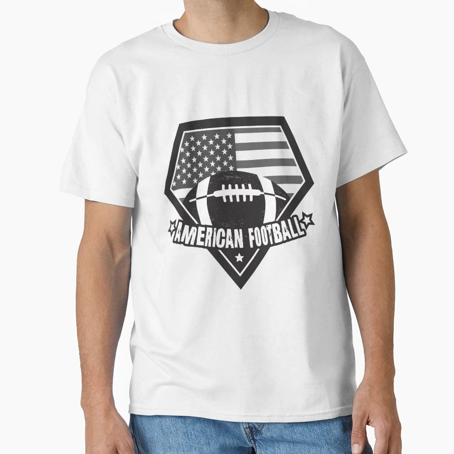 Emblem American Football Usa Flag Sport T-Shirt - Graphic Print Men Women - T-Shirt, Sweatshirt, Hoodie