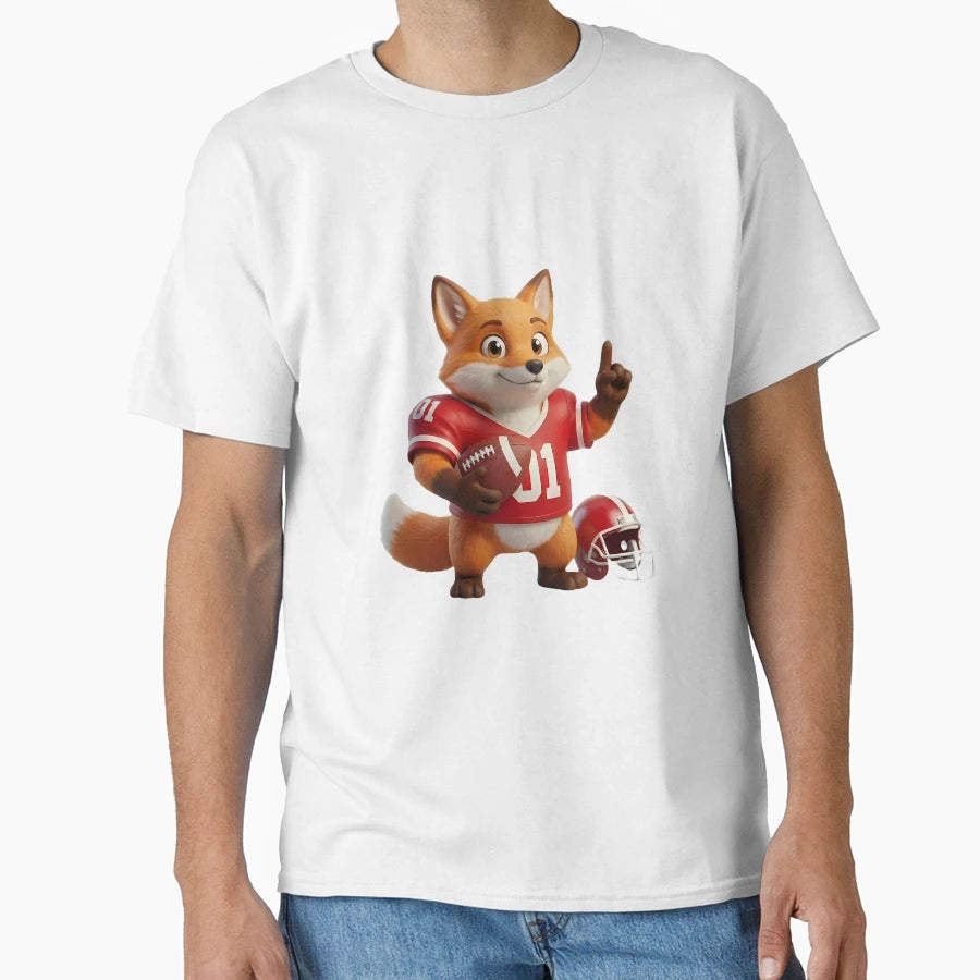 Foxy Football Champ 3D American Football T-Shirt - Graphic Print Unisex - T-Shirt, Sweatshirt, Hoodie