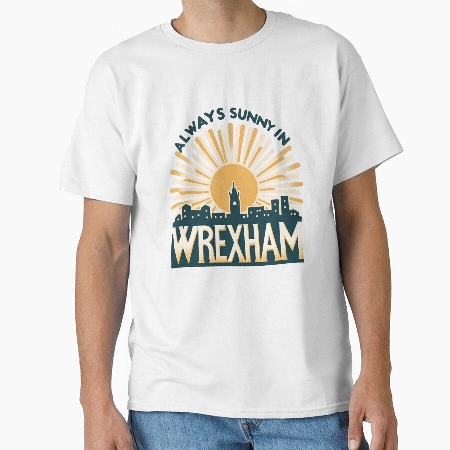 Always Sunny in Wrexham by Retro Travel Design - Adult & Kids T-Shirts, Sweatshirts & Hoodies apparel design preview 1