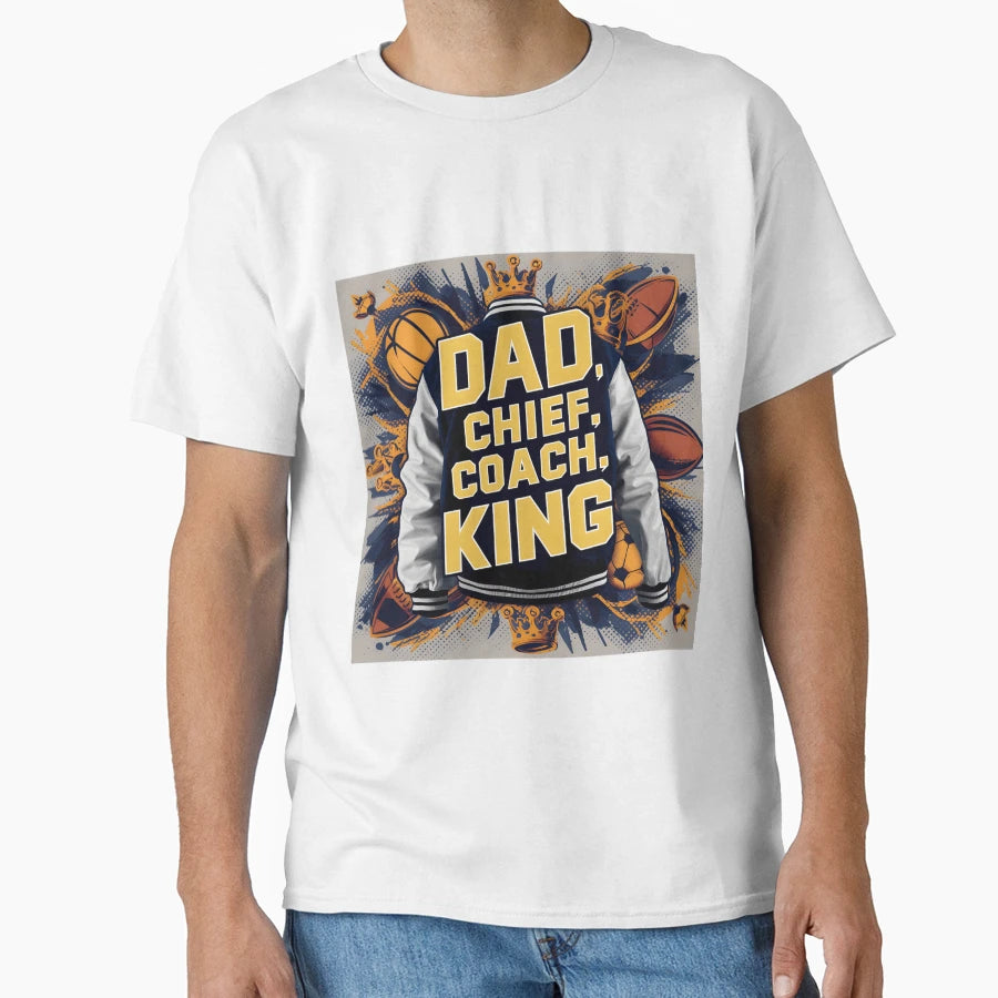 905 Dad Chief Coach King Collegiate T-Shirt - Trendy Graphic Men Women - T-Shirt, Sweatshirt, Hoodie
