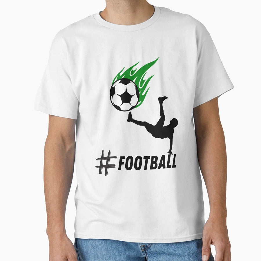 Green Flame Ball Football Player T-Shirt - Novelty Apparel Unisex - T-Shirt, Sweatshirt, Hoodie