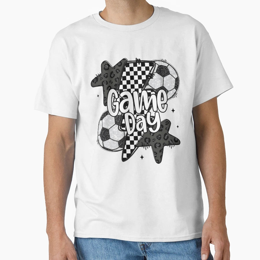 Soccer Game Day Soccer Checkered Soccer T-Shirt - Trendy Graphic Men Women - T-Shirt, Sweatshirt, Hoodie