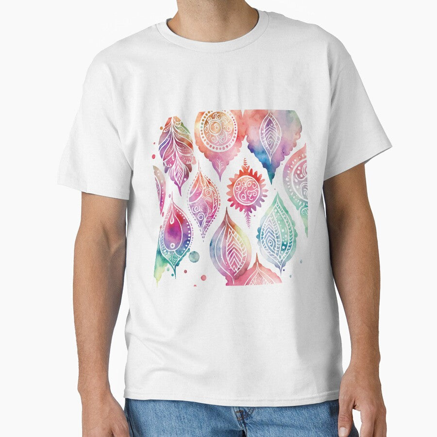 A Bohemian Feather Pastel Watercolor Print Boho Chic - Adult & Kids T-Shirts, Sweatshirts & Hoodies apparel design preview 1