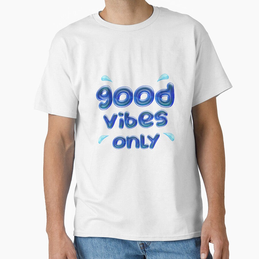 Good Vibes Only blue) Positive and Motivational Quote - Adult & Kids T-Shirts, Sweatshirts & Hoodies apparel design preview 1