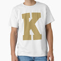 Alphabet Gold K Sports Letter K T-Shirt - Graphic Print for Adults - T-Shirt, Sweatshirt, Hoodie