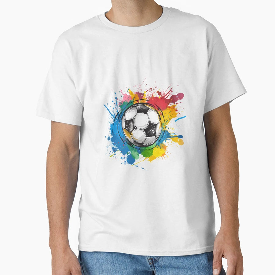 Cartoon Soccer Ball Logo T-Shirt - Aesthetic Graphic for Adults - T-Shirt, Sweatshirt, Hoodie