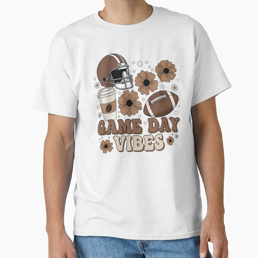 Game Day Vibes Football Coffee Lover T-Shirt - Trendy Graphic Men Women - T-Shirt, Sweatshirt, Hoodie
