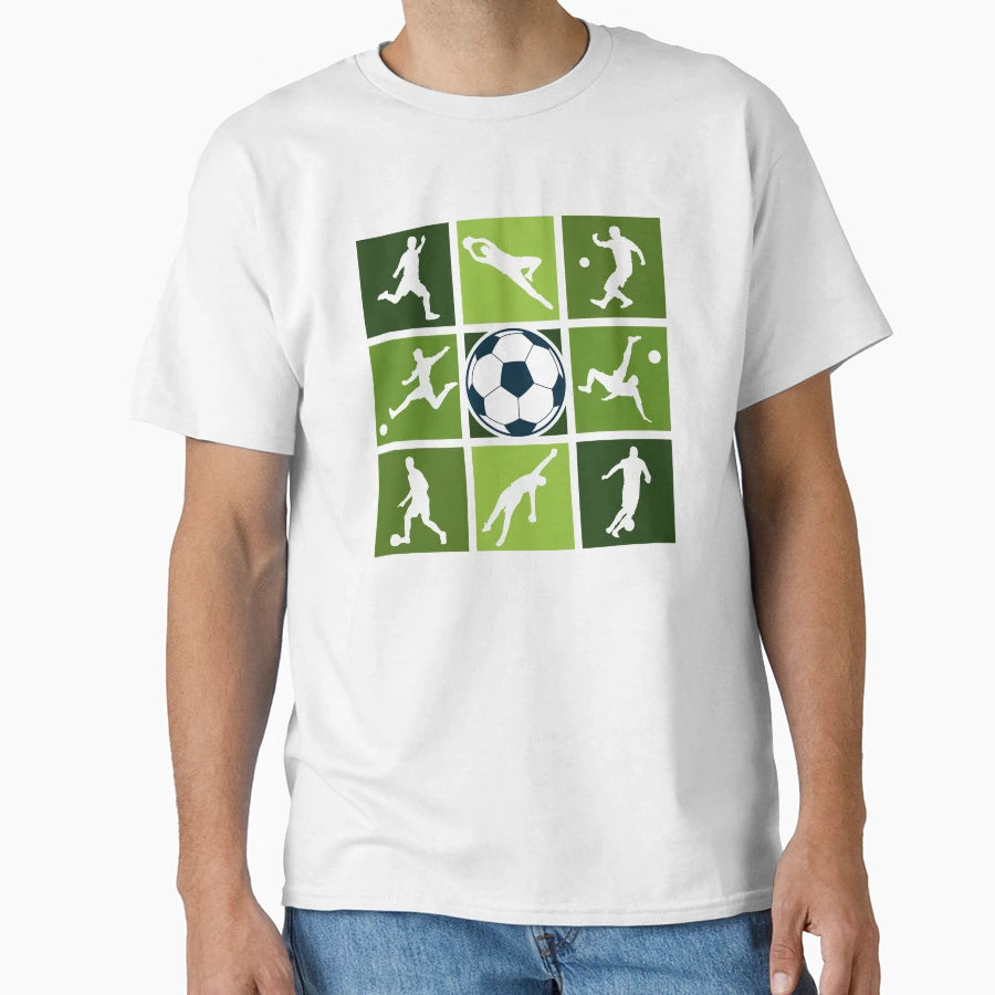 Soccer Pop Art Players Silhouettes T-Shirt - Unique Graphic Unisex - T-Shirt, Sweatshirt, Hoodie