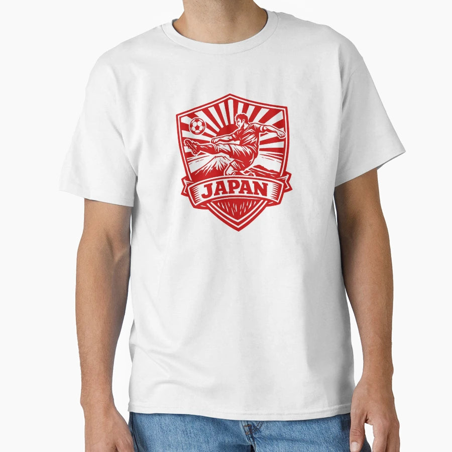 Japan Soccer Kick Crest Rising Sun T-Shirt - Novelty Apparel Unisex - T-Shirt, Sweatshirt, Hoodie