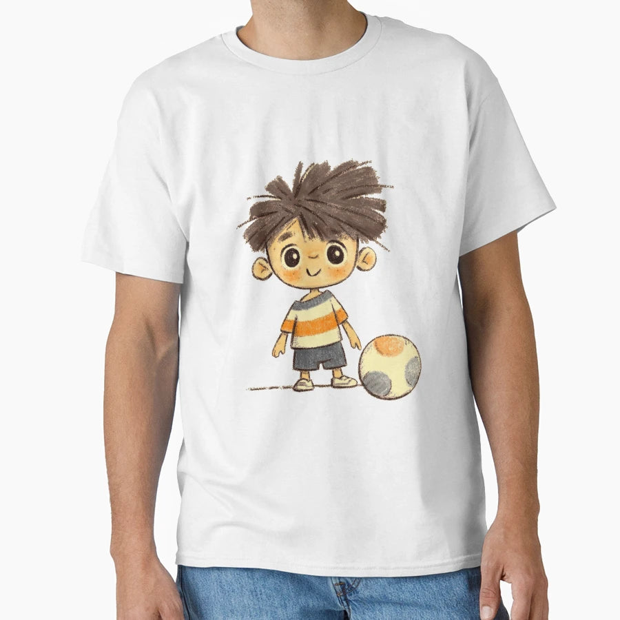 Playing Football T-Shirt - Minimalist Print Unisex - T-Shirt, Sweatshirt, Hoodie