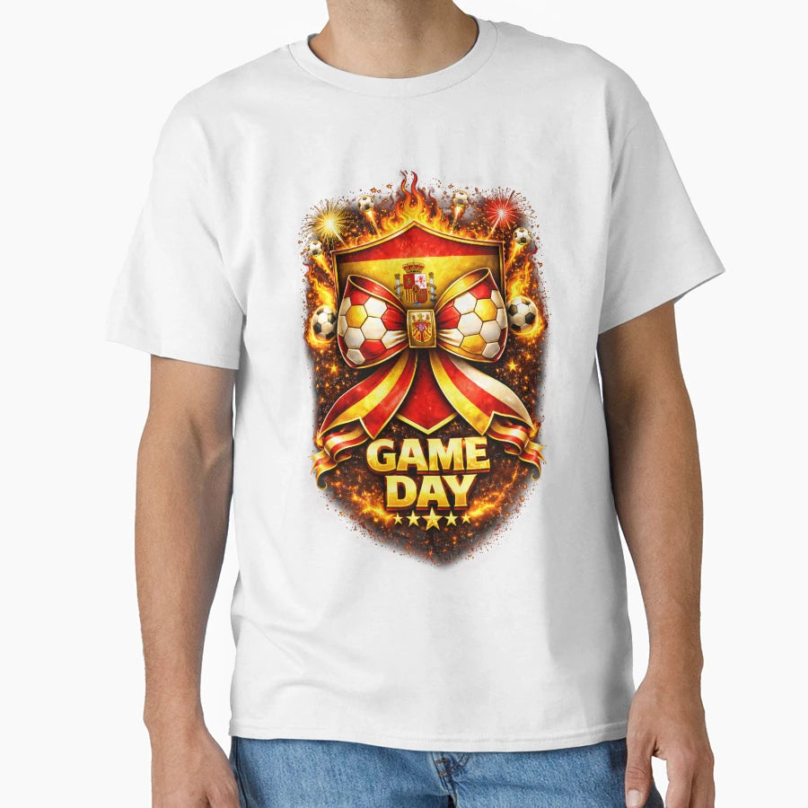 Spain Soccer Bow Game Day Art Soccer T-Shirt - Minimalist Print Men Women - T-Shirt, Sweatshirt, Hoodie
