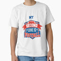 My Second Love Is Football College T-Shirt - Fun Novelty Design Unisex - T-Shirt, Sweatshirt, Hoodie