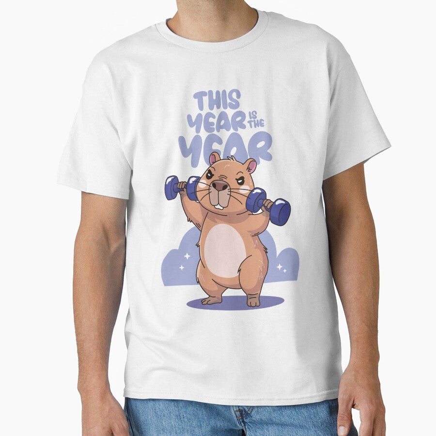 Capybara in Gym Mode, Adorable Training to Stay Fit - Adult & Kids T-Shirts, Sweatshirts & Hoodies apparel design preview 1