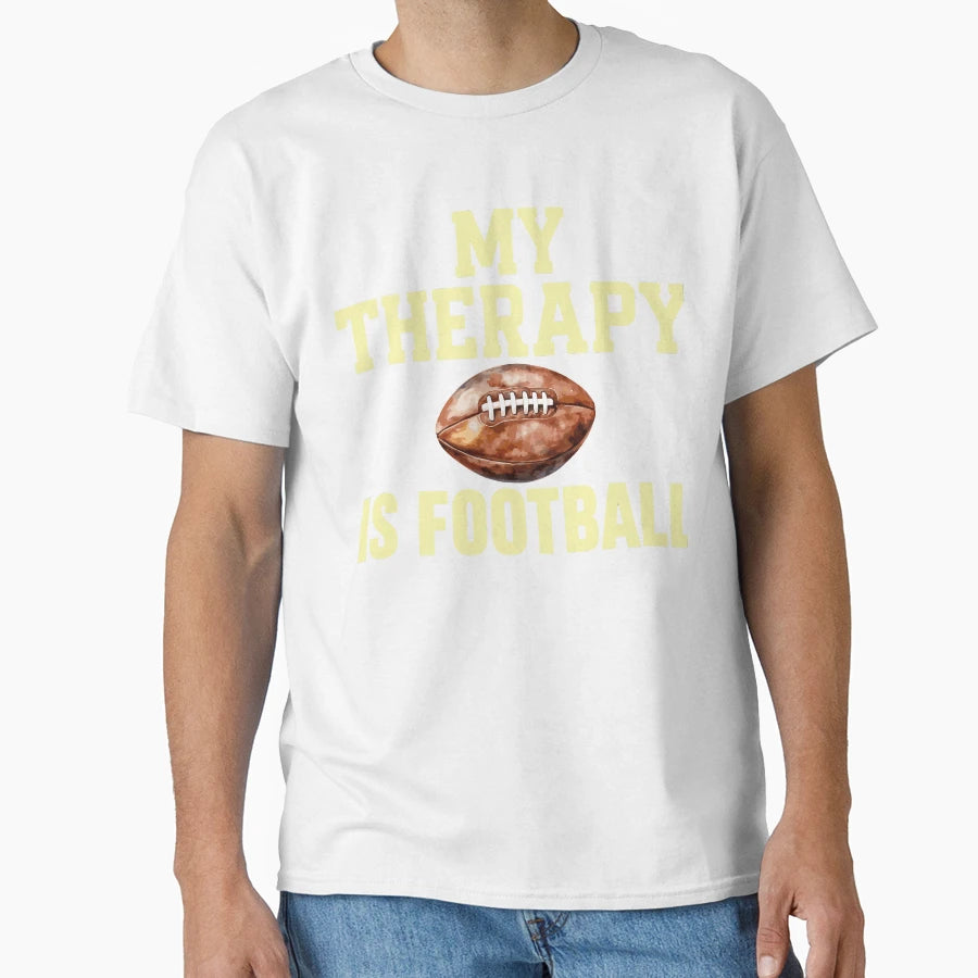 My Therapy Is Football T-Shirt - Minimalist Print for Adults - T-Shirt, Sweatshirt, Hoodie