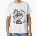 American Football Player Throw Ball T-Shirt - Minimalist Print for Adults - T-Shirt, Sweatshirt, Hoodie
