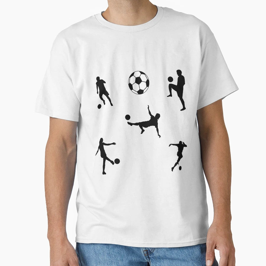 Soccer Ball And Soccer Player T-Shirt - Minimalist Print Men Women - T-Shirt, Sweatshirt, Hoodie