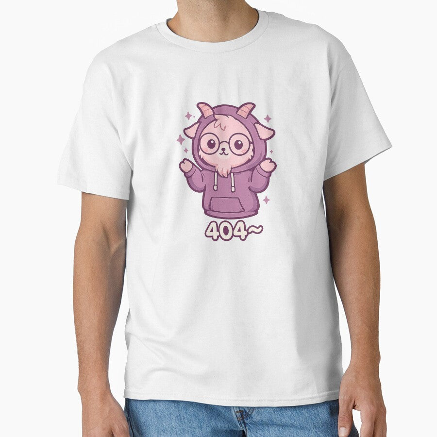 404 Error Not Found Cute Goat by Decaf404 - Adult & Kids T-Shirts, Sweatshirts & Hoodies apparel design preview 1