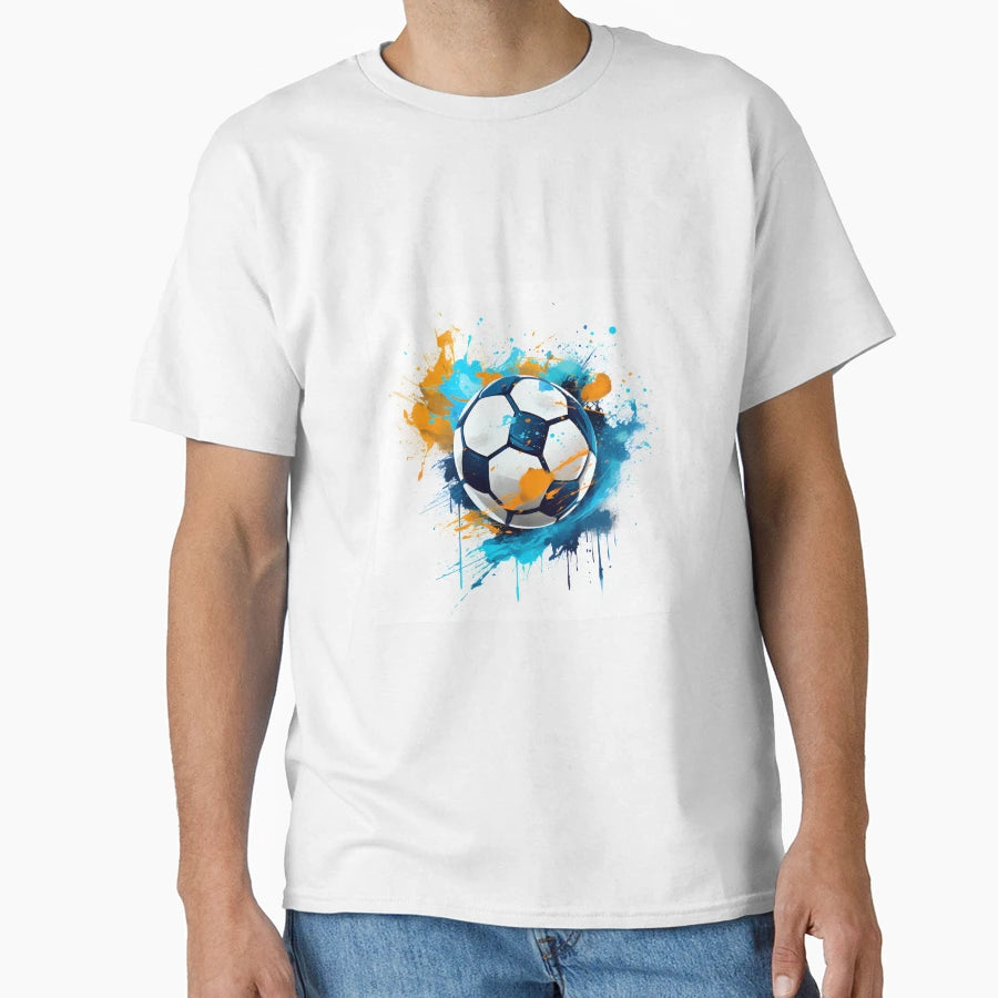 Cartoon Artistic Soccer Ball Painting T-Shirt - Minimalist Print Men Women - T-Shirt, Sweatshirt, Hoodie
