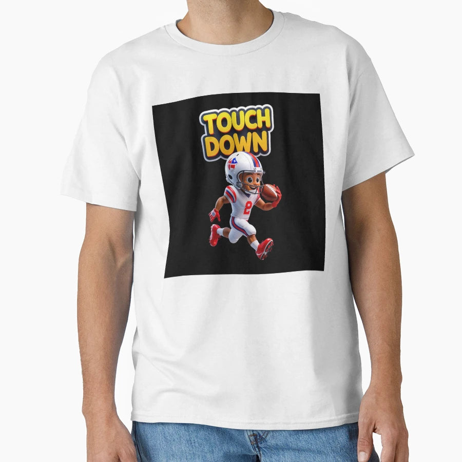 Cartoon American Football Player T-Shirt - Trendy Graphic for Adults - T-Shirt, Sweatshirt, Hoodie