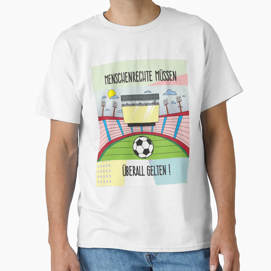 Football And Human Rights Are Compatible T-Shirt - Trendy Graphic Men Women - T-Shirt, Sweatshirt, Hoodie