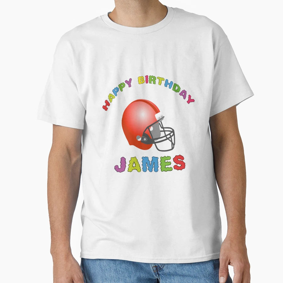 Birthday American Football Helmet Happy T-Shirt - Minimalist Print Unisex - T-Shirt, Sweatshirt, Hoodie