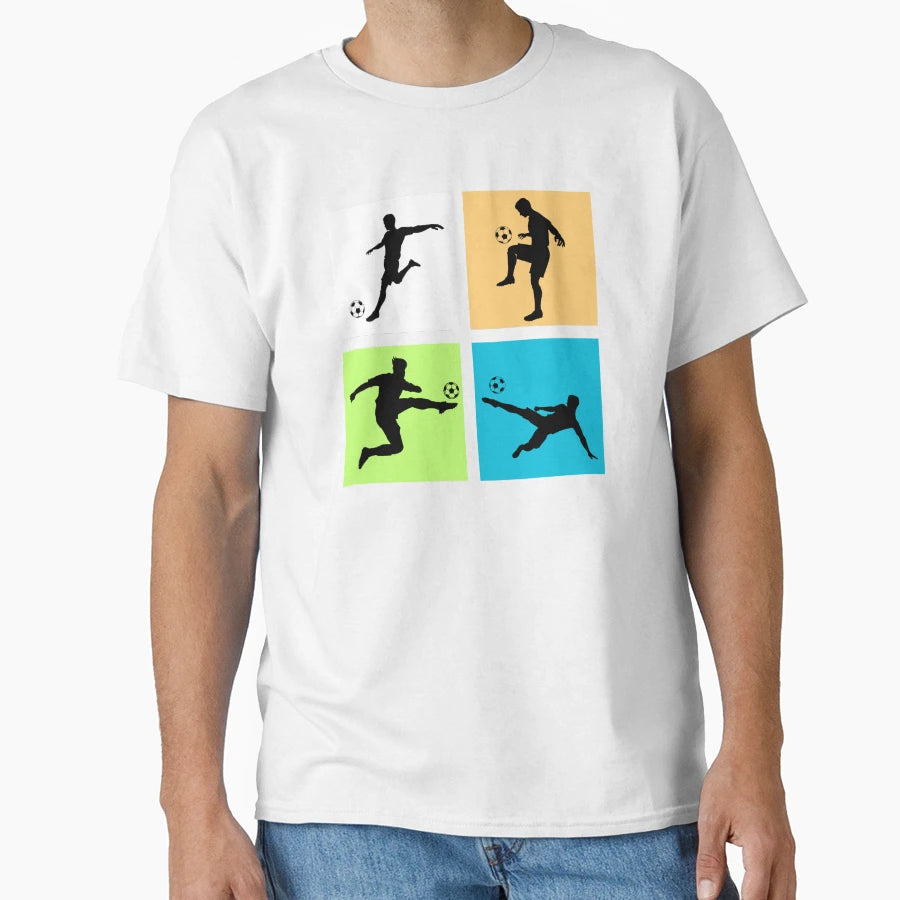 Football Players Soccer Action T-Shirt - Minimalist Print Men Women - T-Shirt, Sweatshirt, Hoodie