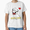 White Pug Puppy Heart Pixel Art by PopDigital - Adult & Kids T-Shirts, Sweatshirts & Hoodies apparel design preview 1