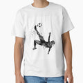 Soccer Player Bicycle Kick Black And T-Shirt - Minimalist Print Unisex - T-Shirt, Sweatshirt, Hoodie