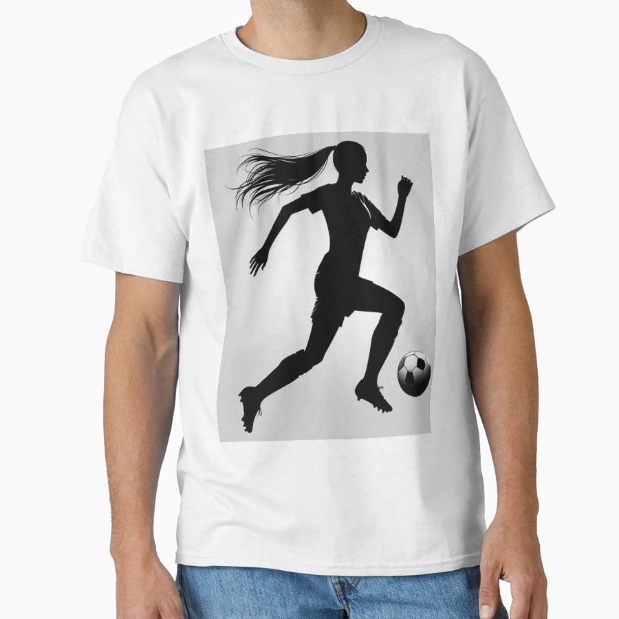 Soccer Player Running Ball T-Shirt - Fun Novelty Design for Adults - T-Shirt, Sweatshirt, Hoodie