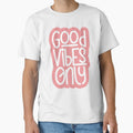 Good Vibes Only Quote in Pastel Blush Pink Cute - Adult & Kids T-Shirts, Sweatshirts & Hoodies apparel design preview 1