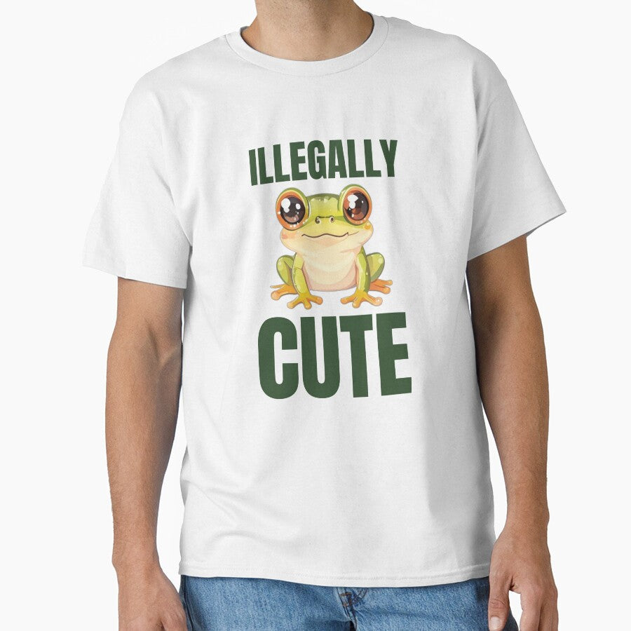 Illegally Cute Funny Baby Frog by DreamDesignWear - Adult & Kids T-Shirts, Sweatshirts & Hoodies apparel design preview 1
