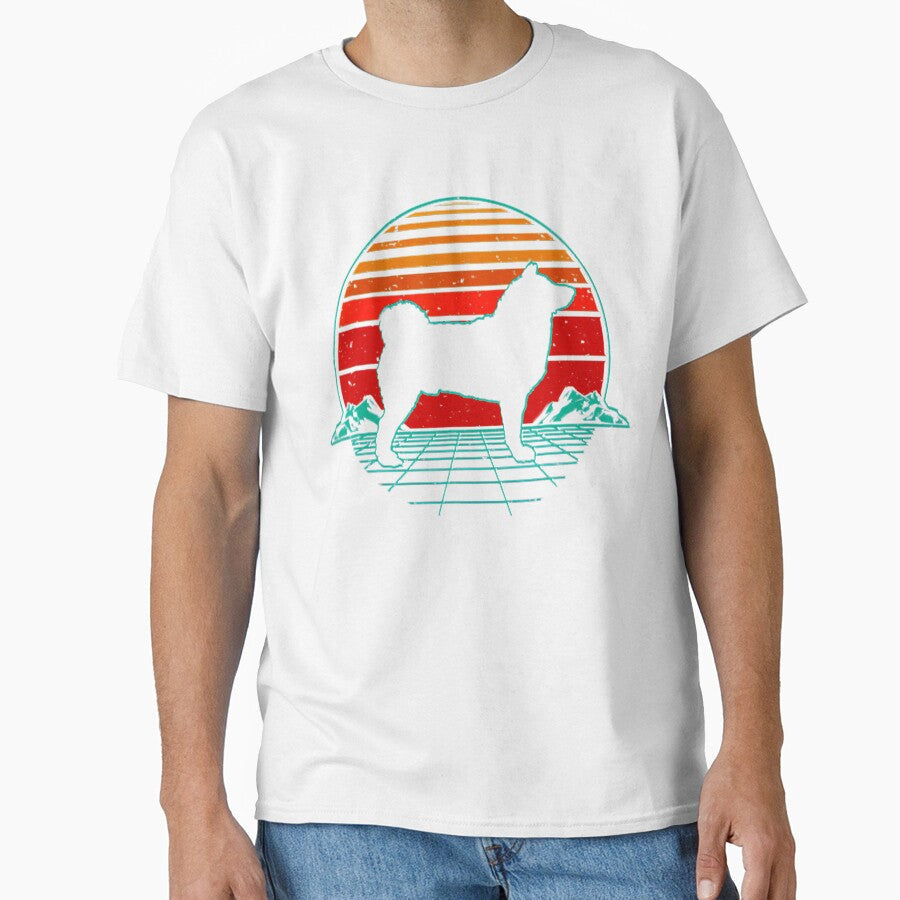 Akita Dog Puppy Retro Vintage Sunset Gift Love by - Adult & Kids T-Shirts, Sweatshirts & Hoodies apparel design preview 1