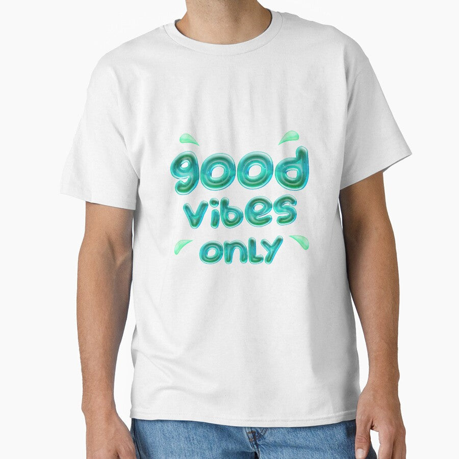 Good Vibes Only turquoise Positive and Motivational - Adult & Kids T-Shirts, Sweatshirts & Hoodies apparel design preview 1
